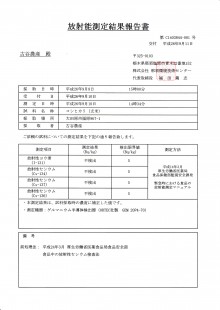 平成２６年度　放射能測定結果